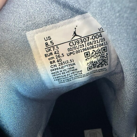 ⭐Nike Air Jordan 7 Retro Chambray Sz 10 Women's shoes Sneakers Black CU9307-004 - Picture 6 of 7